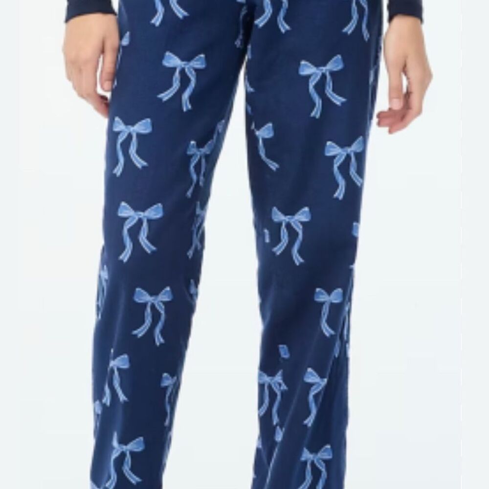 J. Crew Women's Bow Print Pajama Pants NWT Blue Size S Perfect valentines gift